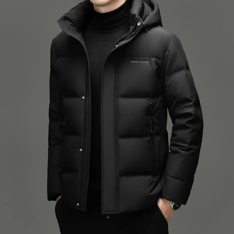 Véritable 85% doudoune d'oie hommes 2025 hiver chaud manteau bouffant capuche de luxe thermique exté
