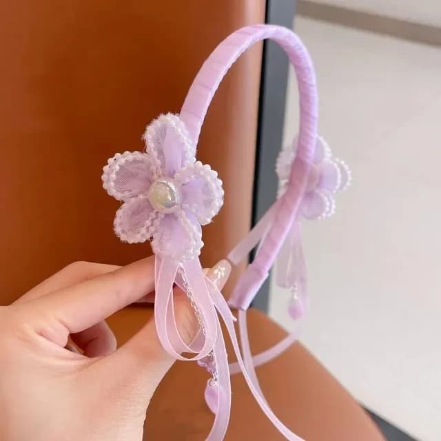 Accessoire pour cheveux en ruban de fleurs pour fille, bandeau guirlande de fleurs