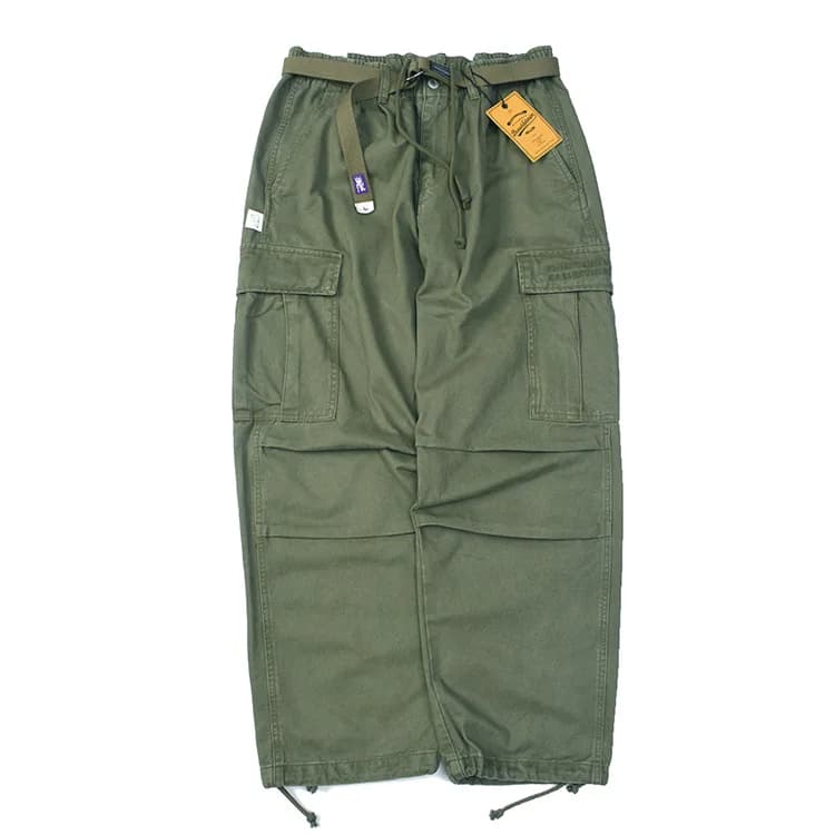 Pantalon cargo de marque streetwear japonaise - Pantalon vintage en coton lavé multi-poches coupe am