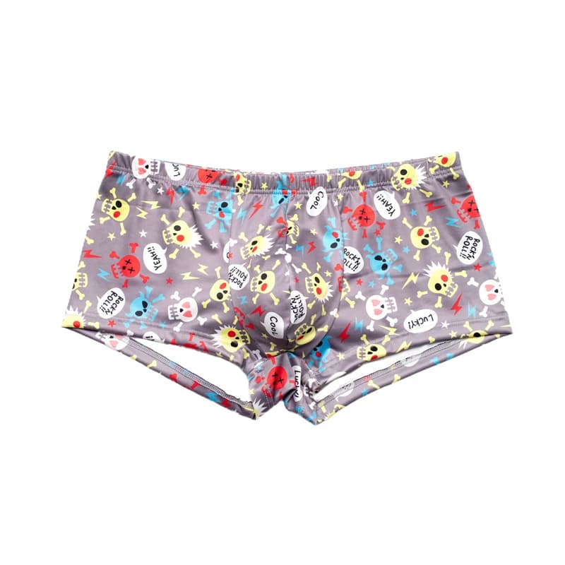 Boxer Sexy pour Homme, Sous-Vêtement Imprimé, Respirant, Doux, U Poudres, Zones
