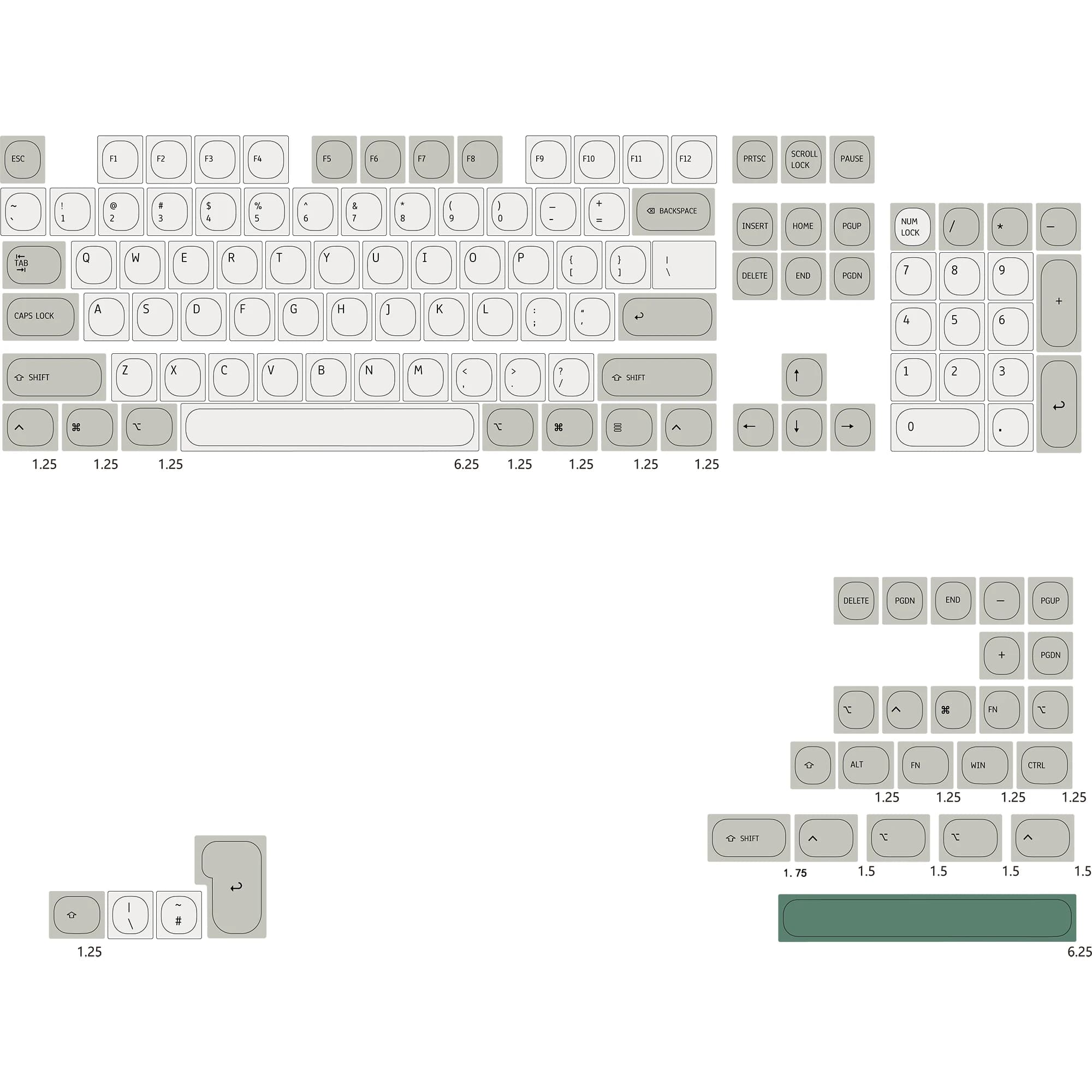JCM-Capuchons de touches Apple pour clavier mécanique, profil MA, matériau PBT, design rétro, commut