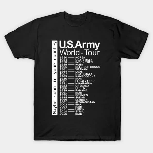 L'armée américaine World Tour T-Shirt 100% coton col rond été manches courtes décontracté hommes T-s