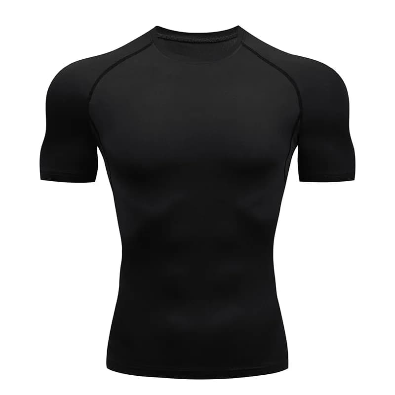 Chemise de Compression d'entraînement pour hommes, col roulé, manches longues, protection contre les