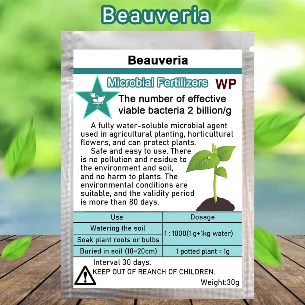 Beauveria – engrais microbien entièrement soluble dans l'eau, 30g, Agent alimentaire pour plantes, p