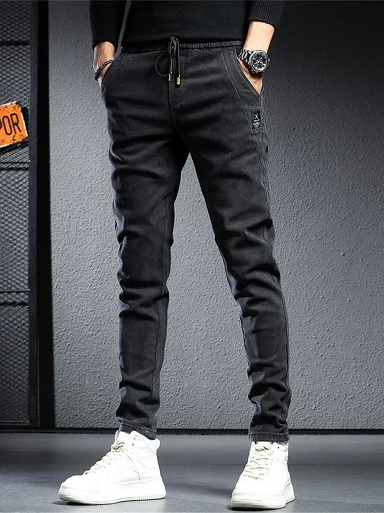 Jean Cargo Noir et Gris pour Homme, Pantalon de Jogging en Denim, Streetwear, Baggy, Harem, FjCargo,