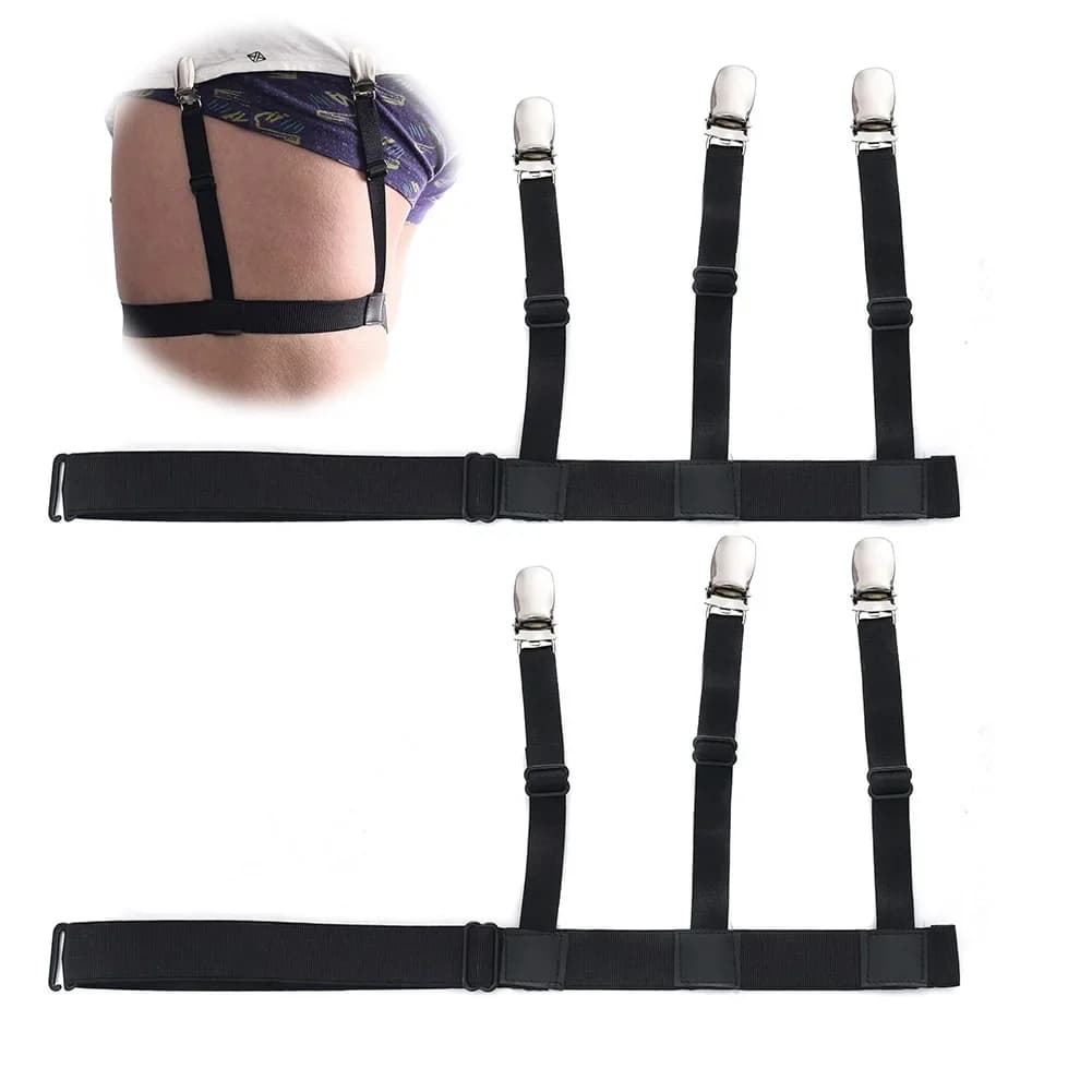1 paire de jarretelles de chemise pour hommes, porte-chemise réglable en Nylon élastique, ceinture r