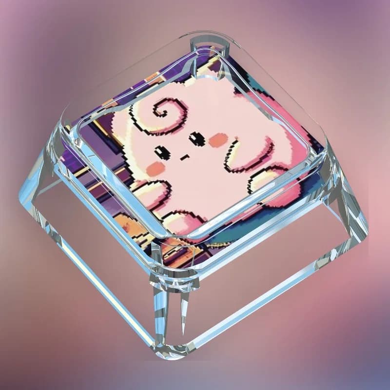 Creative Workman Style Pokémon poupée Transparent unique Keycap dessin animé mignon ronflement Pikac