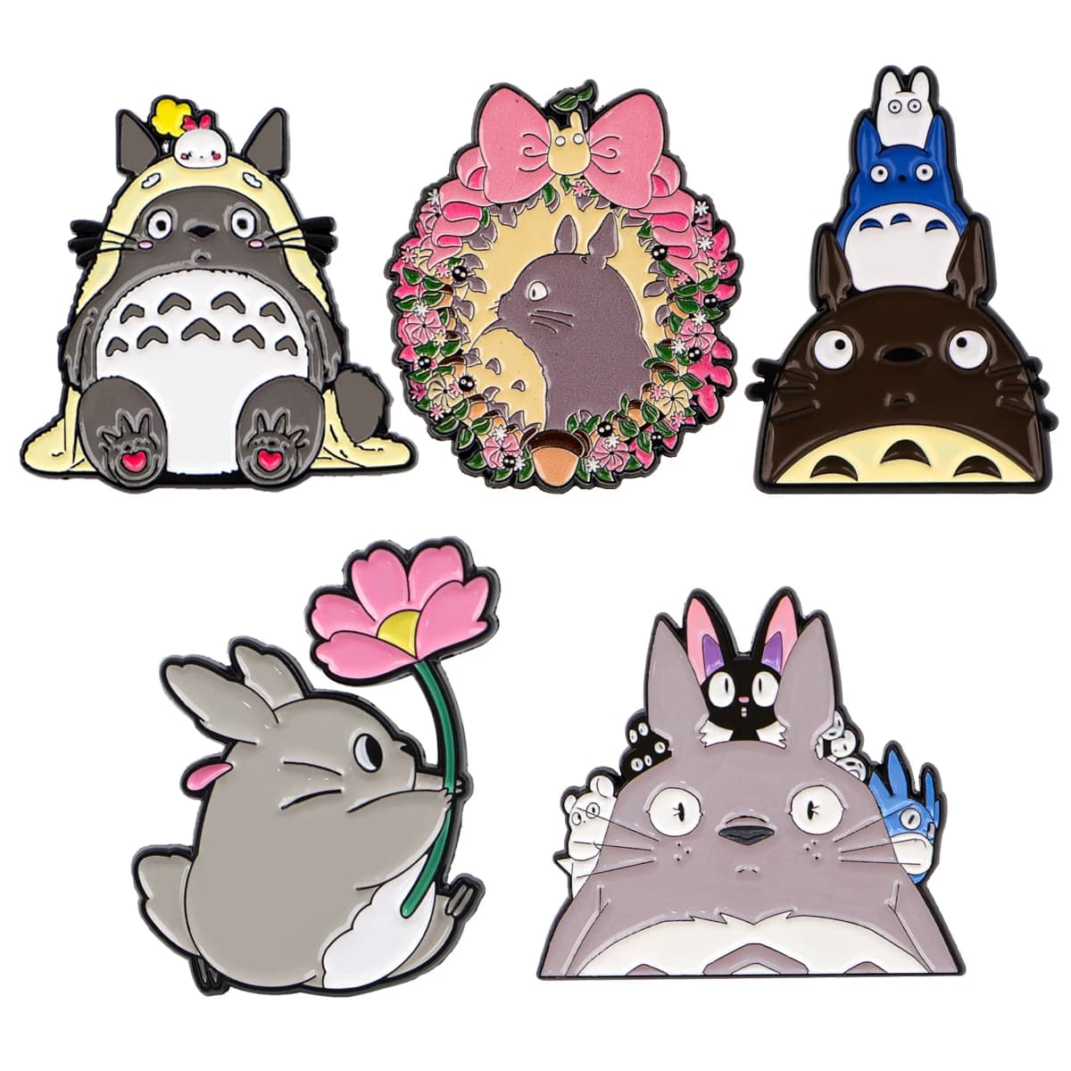 Mélanger 5 pièces/ensemble épingle en émail génie grise belles broches pour épinglettes Badge sur sa