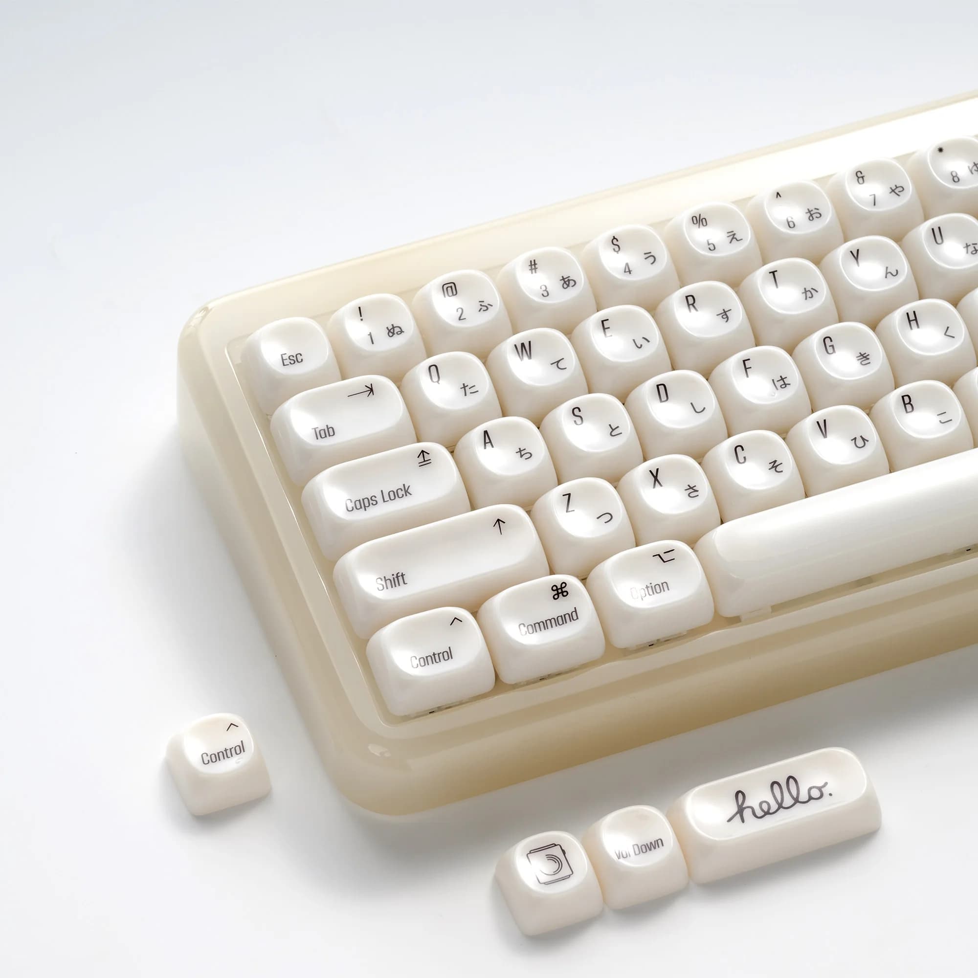 Capuchons de touches XVX blancs effet céramique, design MAC, 139 touches, en PBT, profil MOA, surfac