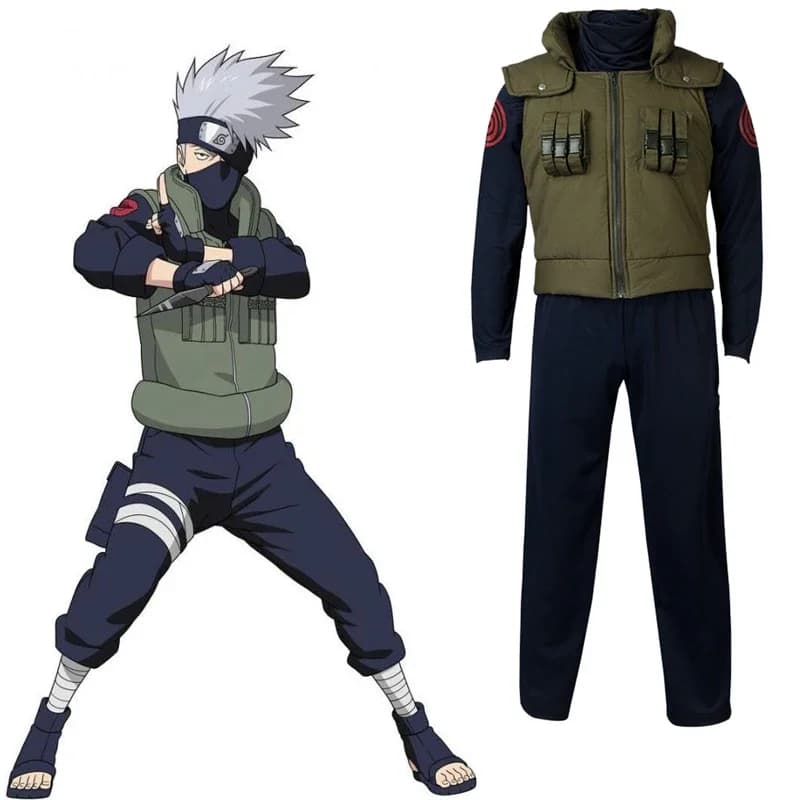 Uniforme de spectacle d'anime, vêtements Ninja, ensemble de costumes d'halloween pour hommes, gilet,