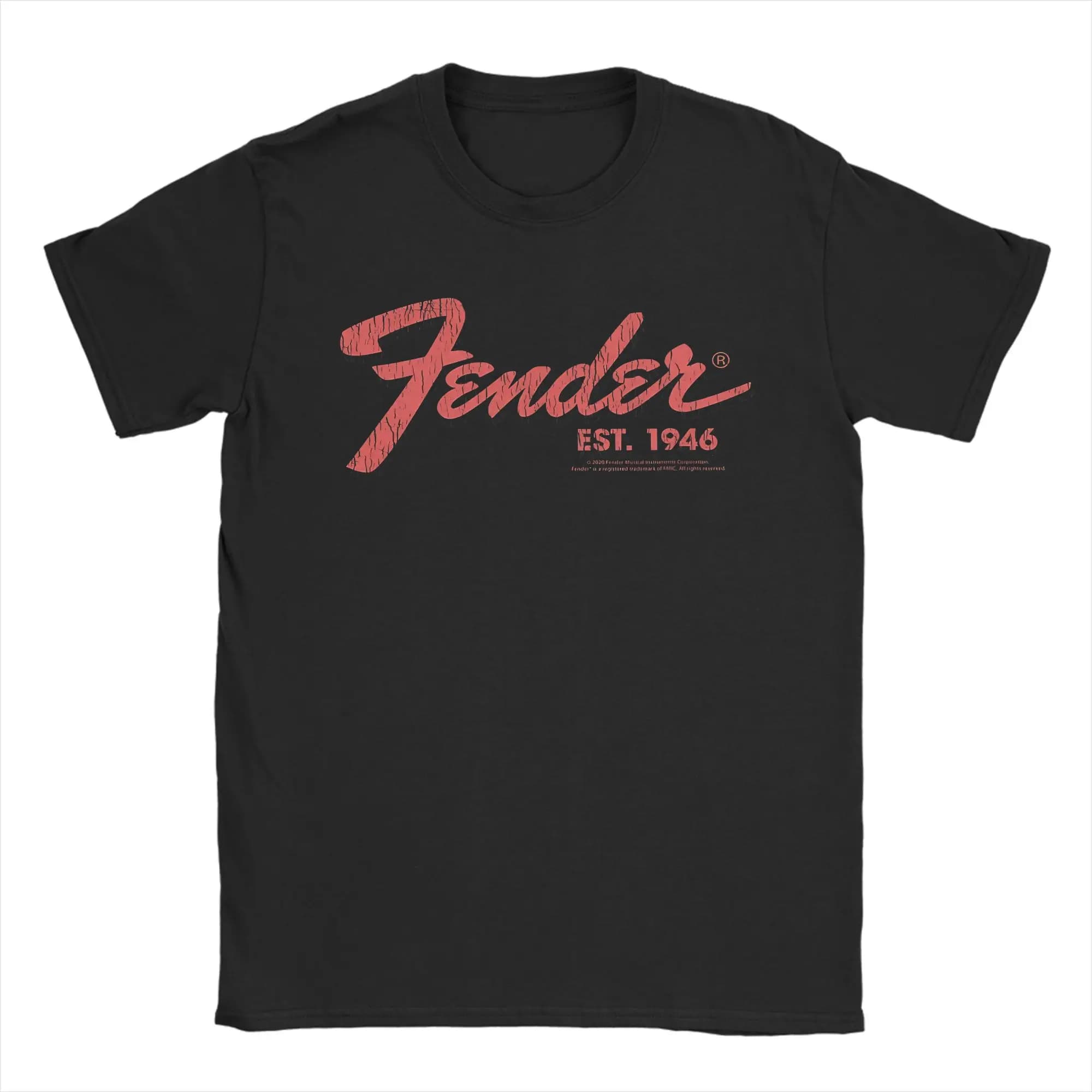 T-shirt streetwear Fender Jimi Hendrix Guitare électrique 100% coton T-shirts Hip Hop pour hommes Vê