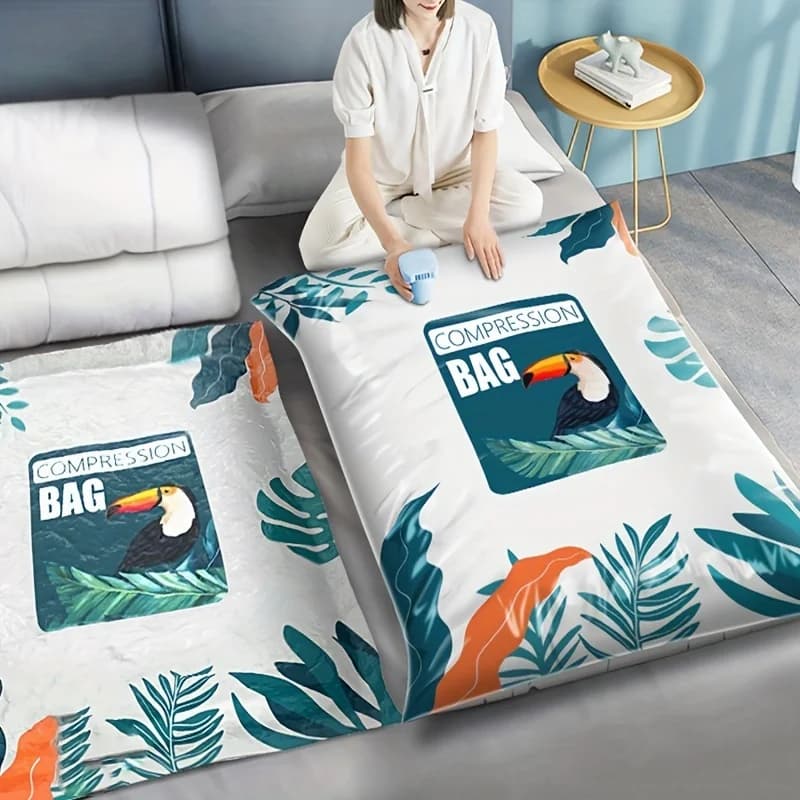 Sac de compression sous vide de grande capacité, pochette anti-poussière, sac à vêtements léger pour