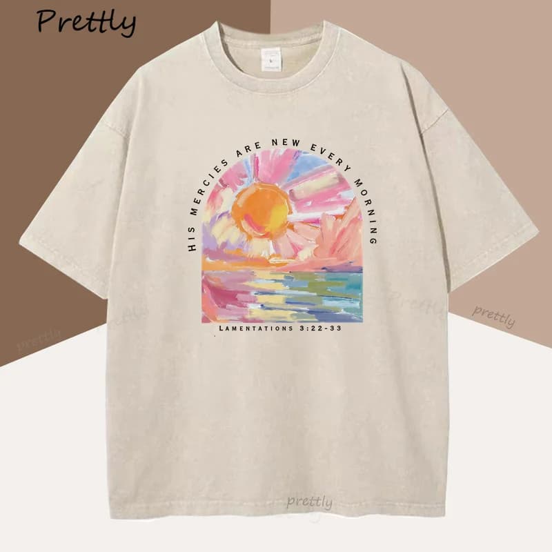 T-Shirt chrétien ses Merci sont nouvelles chaque matin verset de la Bible T-Shirt religieux jésus T-