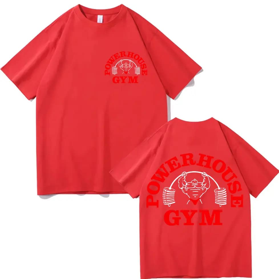 Powerhouse Gym Double face impression T-shirt haute rue mode tendance à manches courtes T-shirts hom