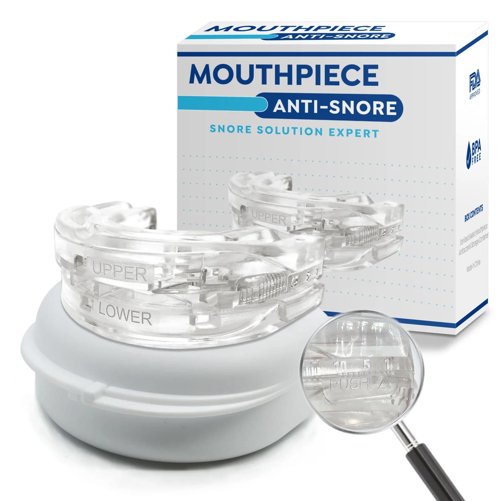 Protège-dents Anti-ronflement, améliore le sommeil, protège-dents réglable, Anti-apnée, bruxisme, di