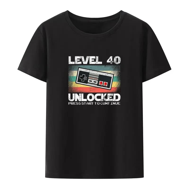 Hommes femmes 40 ans né en 1983 cadeau d'anniversaire t-shirt niveau 40 débloqué Gamer impression t-
