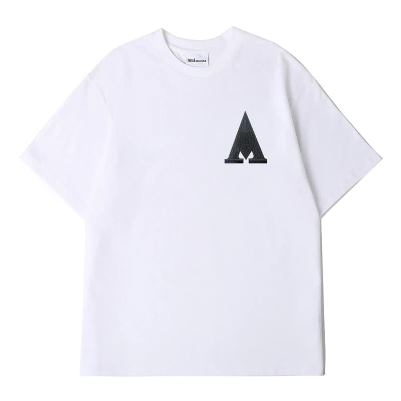 AMI AMORING nouveau hommes noir amour un T-shirt à manches courtes brodé en coton ample sweat à capu