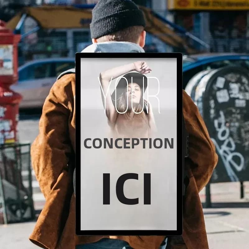 Sac à dos de publicité extérieure portable, écran LCD, lecteur de limitation de haute luminosité, An