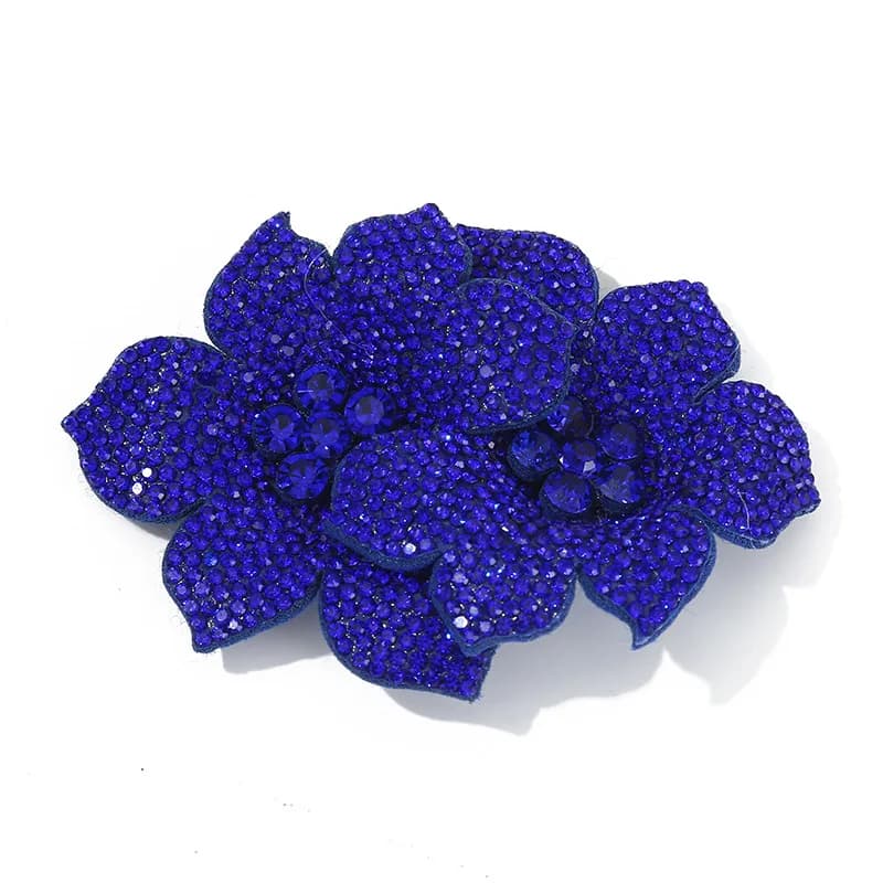 Ensemble de appliques de fleurs en strass de luxe, Corsage en tissu brillant pour vêtements pour fem