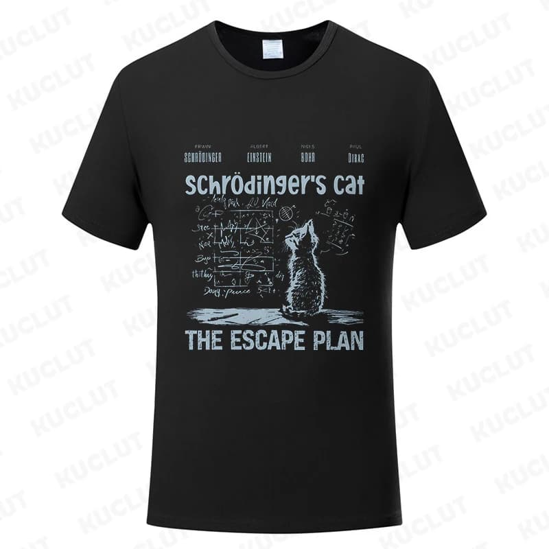 T-shirt pour hommes vêtements mode chat le Plan d'évasion Geeky imprimé t-shirts Harajuku à manches