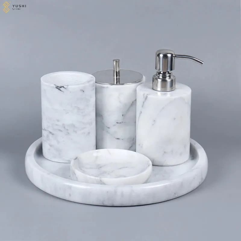 Ensemble de salle de bain en marbre, accessoires de décoration pour la maison, distributeur de savon