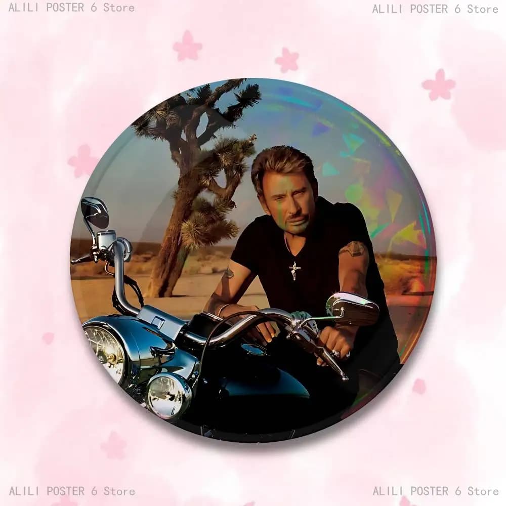 Broches et badges J-Johnny H-Hallyday, impression HD 58mm 44mm, Pretty Derby, broches rondes à prése