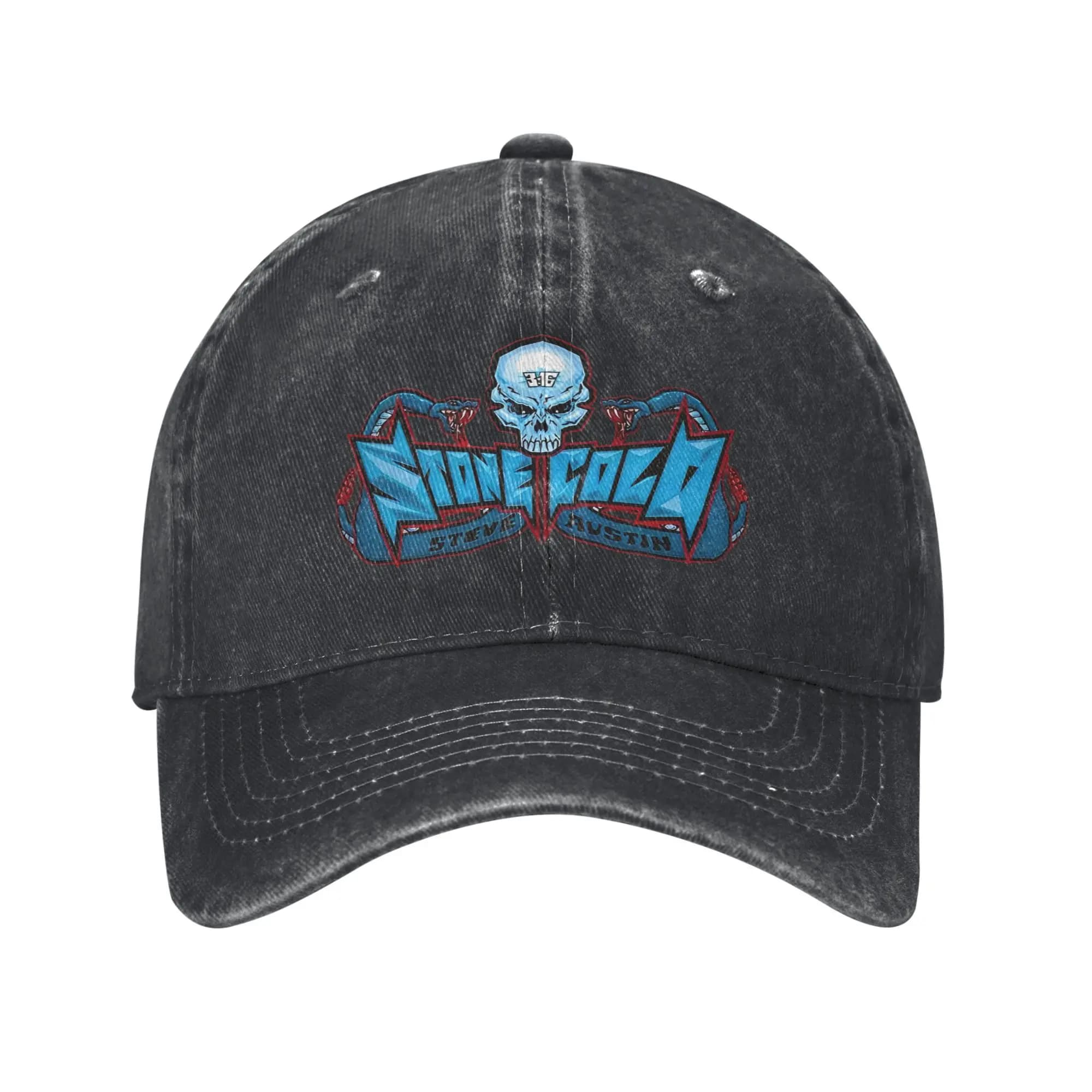 Pierres 316 Steve Austin froid hommes femmes casquette de Baseball lutte crâne en détresse Denim lav