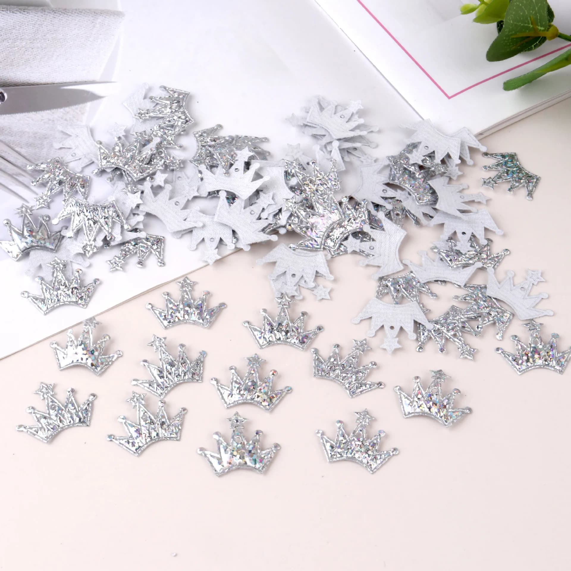 Couronne en tissu de décoration de noël, confettis saupoudrés pour fête de mariage, accessoires vest
