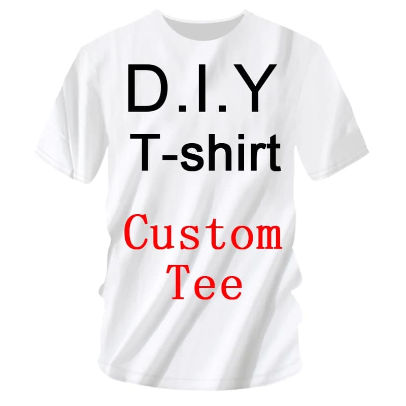 T-shirt à manches courtes et col rond unisexe, imprimé en 3D, design personnalisé, chemise d'été, sw