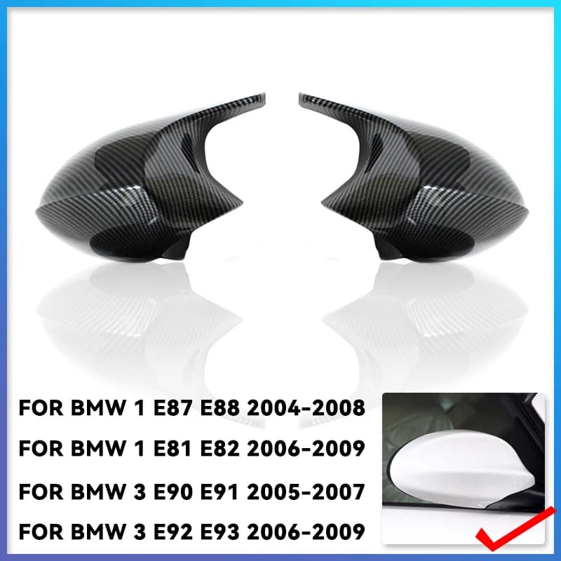 Couvercle Noir de Rétroviseur en Fibre de Carbone, Accessoires de Voiture, pour BMW Série 1 3 E92 E9