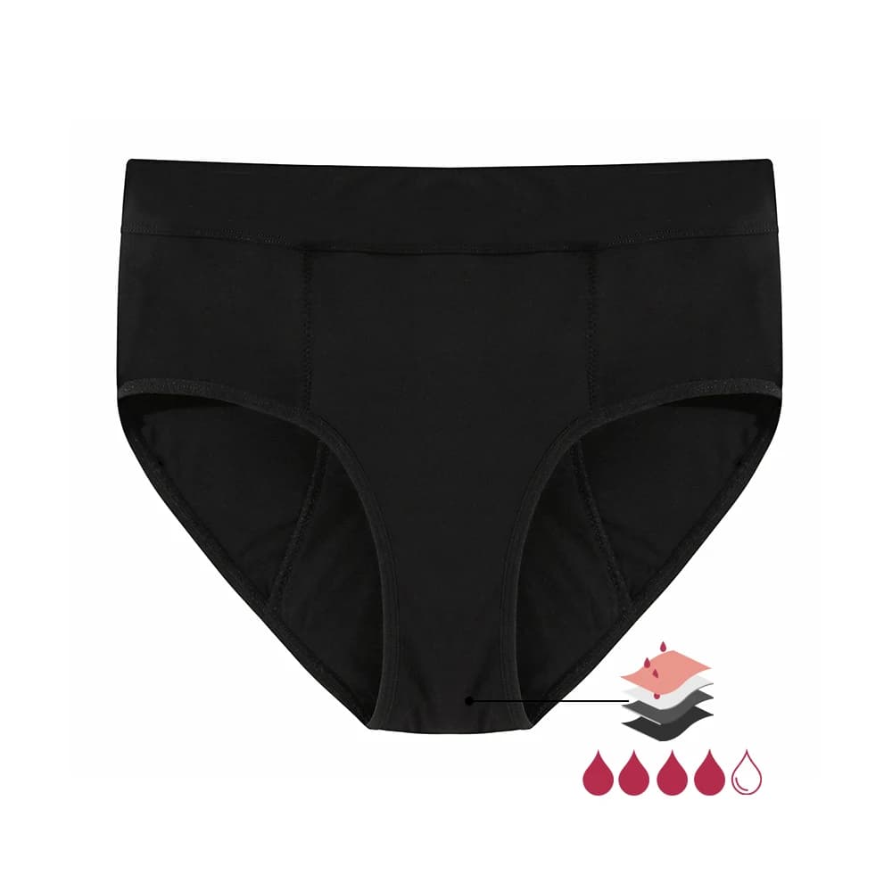 Culottes menstruelles en bambou pour femmes, taille haute, respirantes, lingerie, couverture complèt