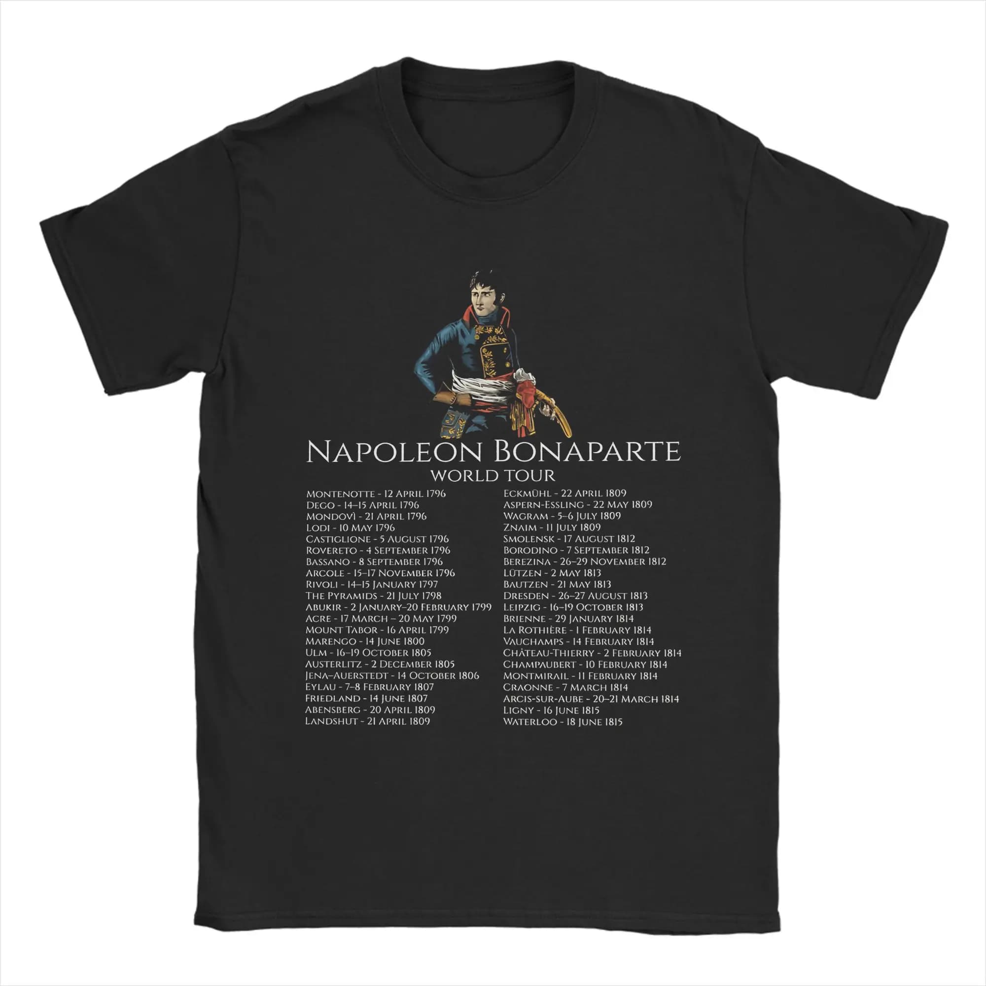 Hommes Napoléon Bonaparte Tour du monde histoire t-shirts 100% couverture en coton mode à manches co