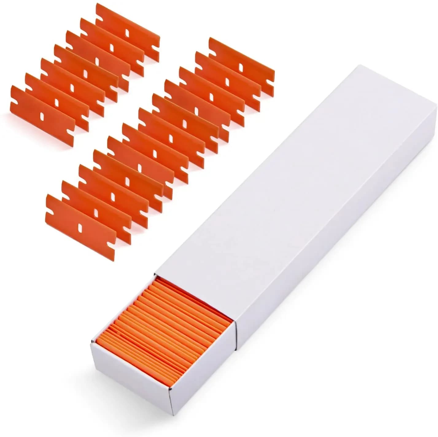100 pièces de lames de rasoir en plastique à double tranchant, raclettes pour le nettoyage d'étiquet