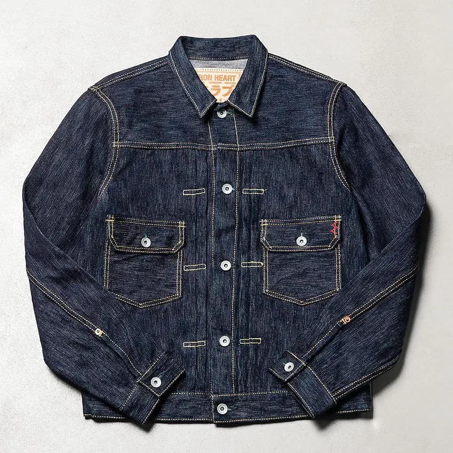 FERRE HEART TYPE II garniture de colorant de corde indigo 16oz veste de tanin d'oreille rouge en bam