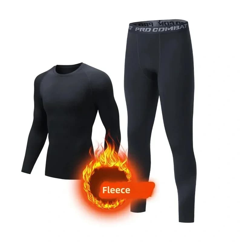 Hommes hiver sous-vêtement thermique pyjamas chauds longs Johns Sport première couche polaire culott