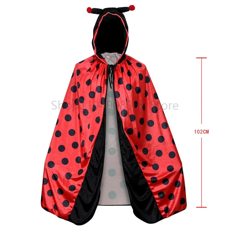 Costume de Cape coccinelle unisexe avec capuche, Cape d'animal pour adultes, femmes et hommes, masca