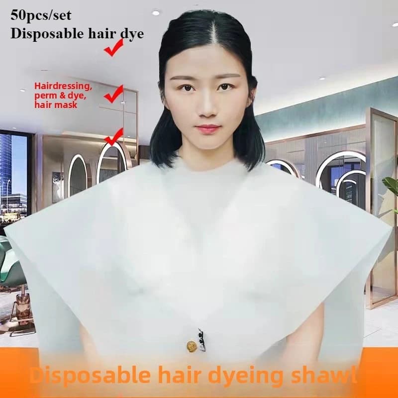 Cape de teinture capillaire jetable spéciale pour Salon, 50 pièces, Non tissée, imperméable, pour pe