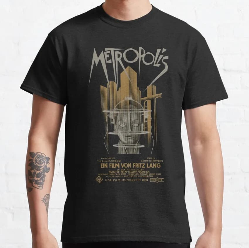 Metropolis Fritz Lang film allemagne cinéma science-fiction loisirs vêtements pour hommes 100% coton