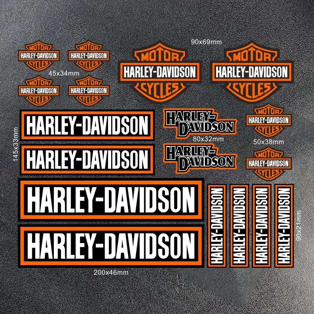 Kit d'autocollants complets pour moto Harley Davidson, autocollants en vinyle pour casque et réservo