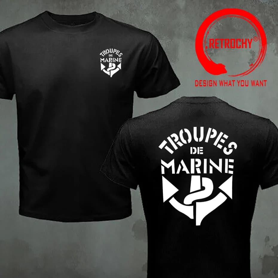 T-shirt militaire des troupes coloniales françaises pour hommes, T-shirt militaire des Marines, DulC
