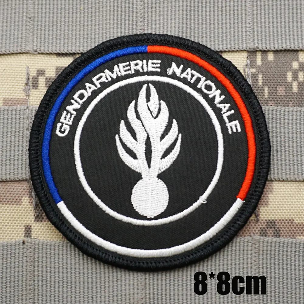 Patchs brodés tactiques militaires de l'armée française, Badge de sac à dos avec support à crochet p