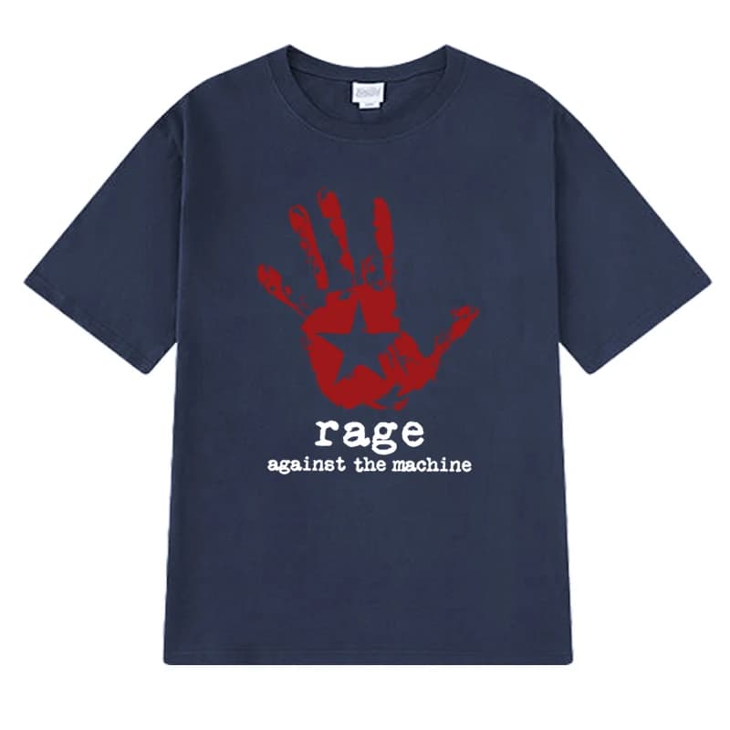 T-shirts à manches courtes imprimés sur le thème de Rage Against The Machine, t-shirt vintage pour h
