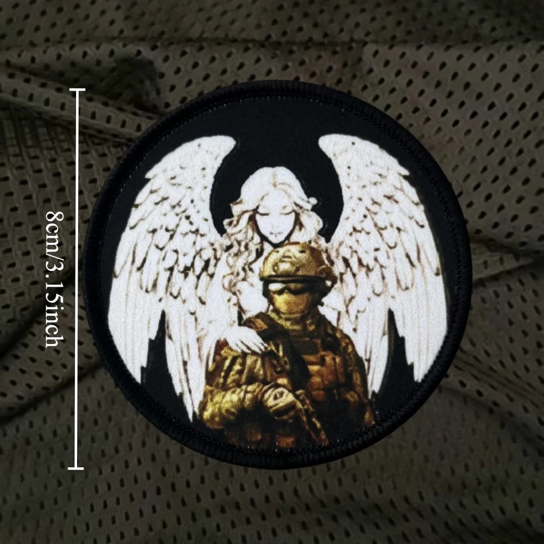 Les anges protègent vous Patch imprimé moral tactique Badge militaire crochet et boucle sac à dos vê