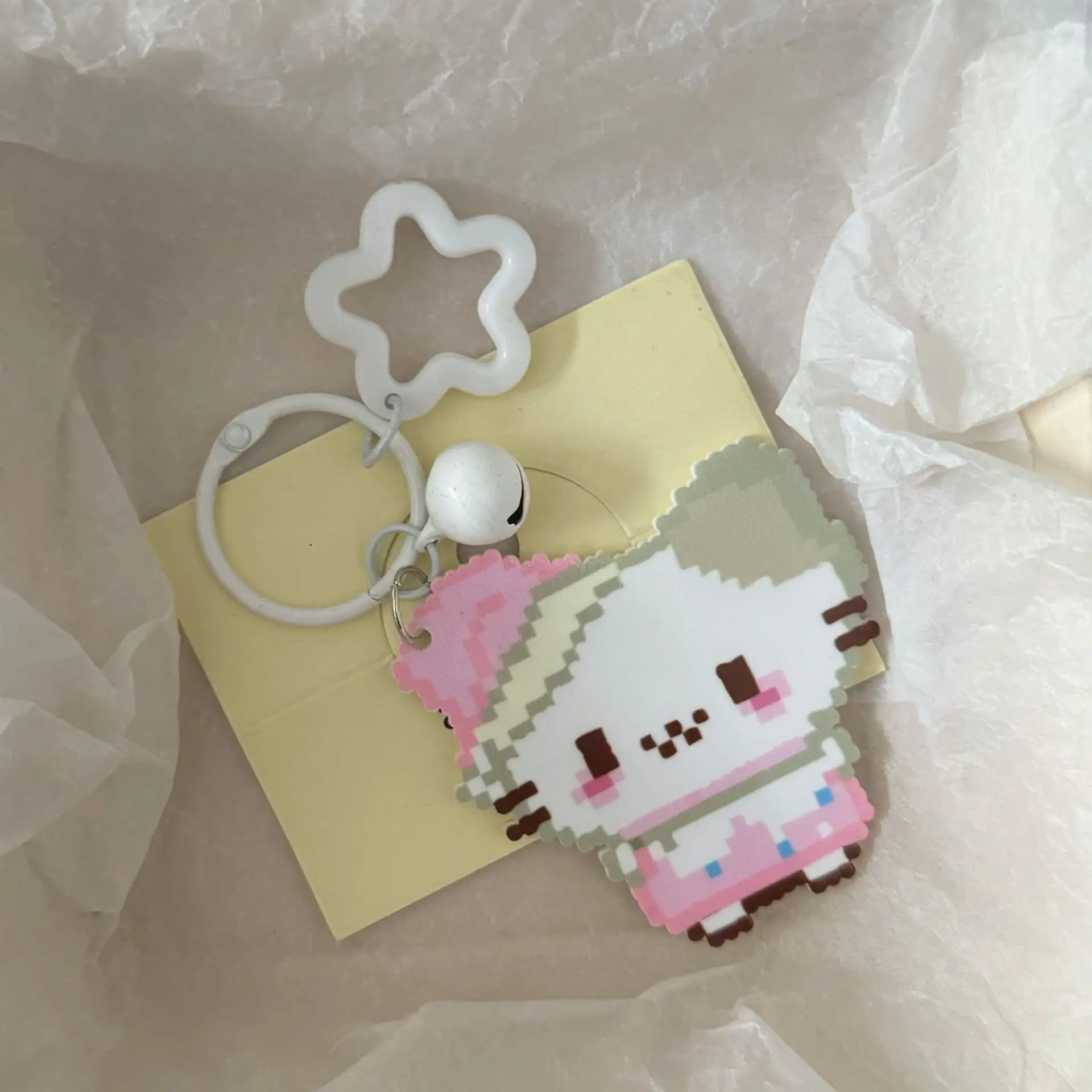 Adorable Pixel Art chat acrylique porte-clés rétro Style de jeu porte-clés sac pendentif breloque po