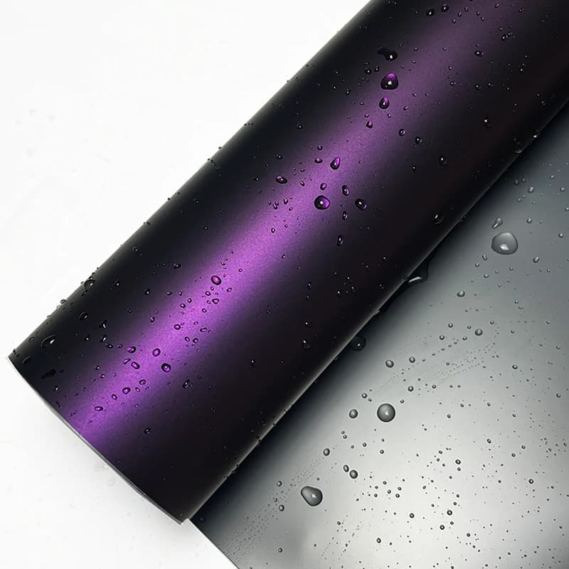 PET Ultra mat fantôme noir violet métallique voiture vinyle Film d'emballage avec libération d'air a
