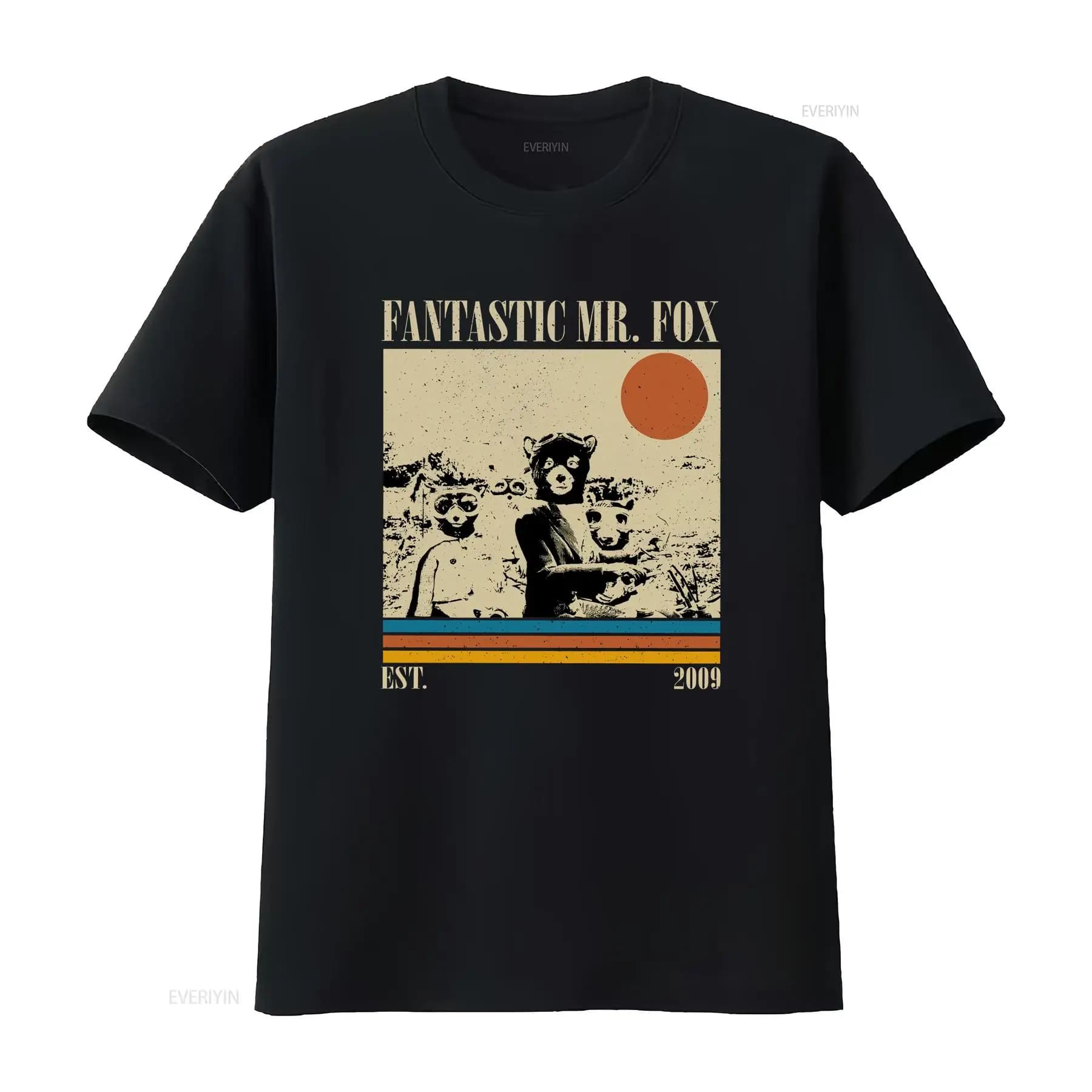 Fantastique Mr Fox t-shirt rétro Vintage classique s pour lui noël vintage délavé mode confortable d
