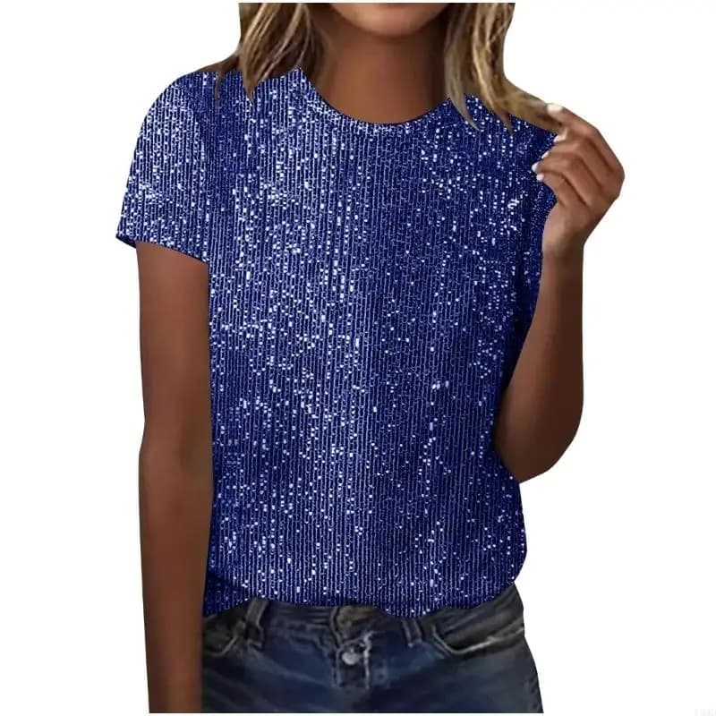 Hauts couleur unie pour femmes, chemises à manches courtes, tendance, col rond, coupe ample, chemise