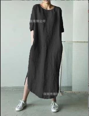 Robes en lin pour femmes enceintes, robe plissée à manches courtes, tenues éducatives, vêtements de 
