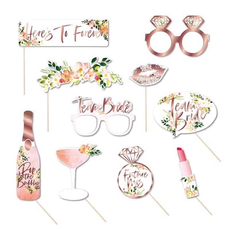 10 pièces/ensemble mariée pour être Photo stand accessoires douche nuptiale mariage enterrement de v