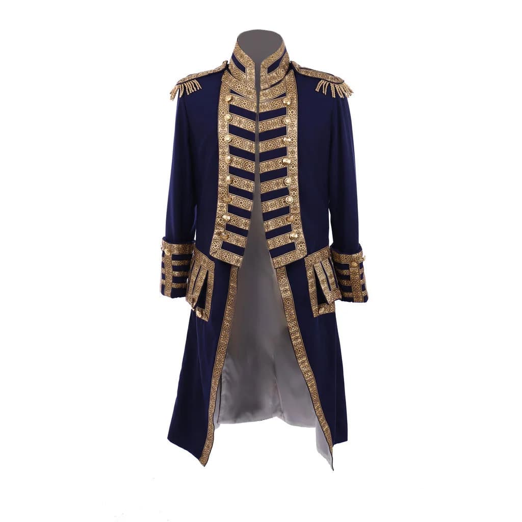 Veste d'officier de soldat victorien du 18ème siècle pour hommes, veste brodée en or, Costumes milit